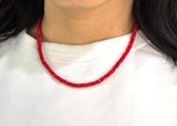 Thick Red Coral Beaded Necklace