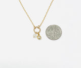 Crystal and Moonstone on Circle Necklace