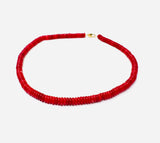 Chunky Red Jade Beaded Necklace