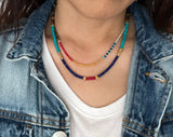 Small Semi Precious Gemstone Multi Colored Stone Necklace