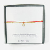 Red String and Satellite Chain with Crystal Layering Bracelet