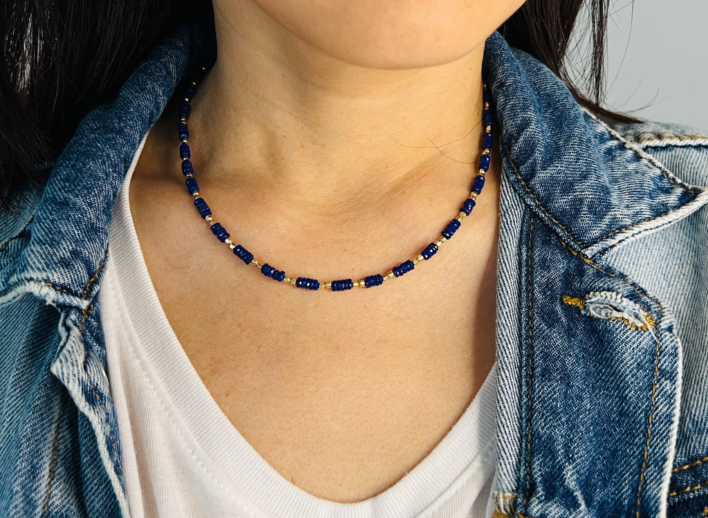 Lapis Lazuli Studded Beaded Necklace
