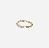 Alternating White Pearl and Bead Ring
