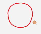 Thick Red Coral Beaded Necklace