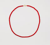 Thick Red Coral Beaded Necklace