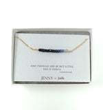 Straight Bar Blue Ombre Sapphire Beaded Necklace