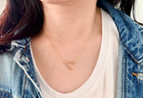 Sideways Wishbone Necklace