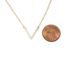 Chevron V Pave Crystal Necklace