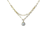 Tiny Solitaire Layered Swarovski Crystal Necklace