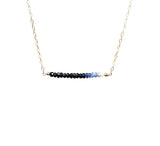 Straight Bar Blue Ombre Sapphire Beaded Necklace