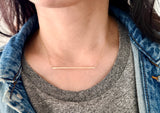 Skinny Hammered Bar Necklace