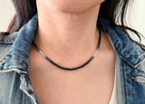 Real Blue Sapphire Ombre Beaded Necklace