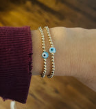 Beaded Ball and Evil Eye Bracelet