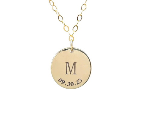 Custom Initial Birthdate Necklace