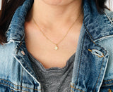 Small Crystal Peace Sign Necklace