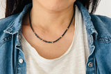 Gray Hematite Cube Necklace