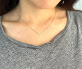 Chevron Hammered Bar Necklace