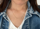 Skinny Hammered Bar Necklace