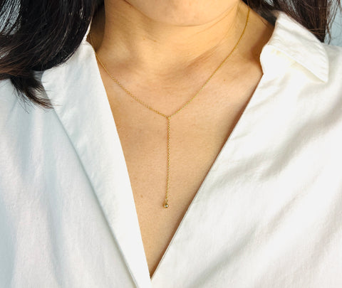 Ball Y Lariat Drop Necklace