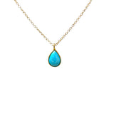 Teardrop Turquoise Bezel Necklace