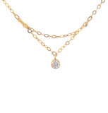 Tiny Solitaire Layered Swarovski Crystal Necklace