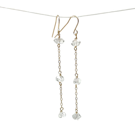 Triple Herkimer Diamond Earrings