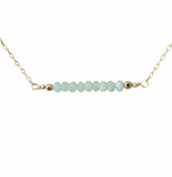 Straight Bar Teal Amazonite Beaded Necklace