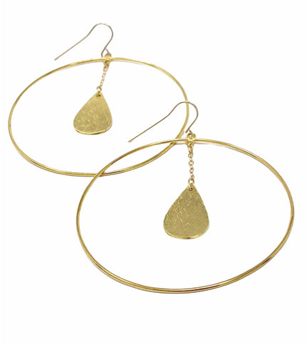 Hoop with Dangling Teardrop Earrings