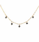 Five Black Diamond Stone Necklace