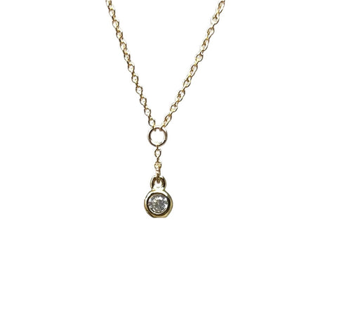 Tiny Crystal Y Lariat Necklace