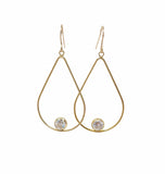 Solitaire Bezel Teardrop Earrings