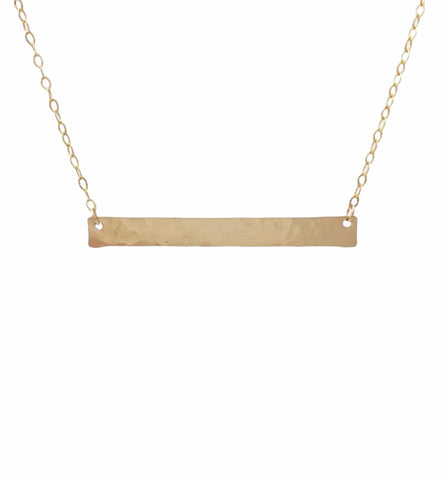 Large Hammered Bar Necklace