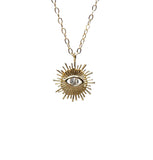Crystal Sunburst Evil Eye Necklace