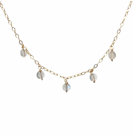 FIVE LABRADORITE Gemstone Necklace