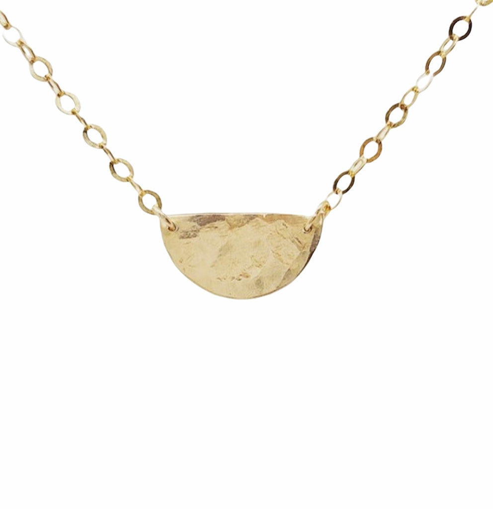 Hammered Half Circle Necklace
