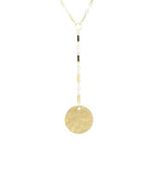 Hammered Coin Lariat Necklace
