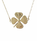 Double Connected Four Leaf Clover Necklace