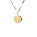 Stamped Initial Disc Necklace