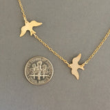 Two CHASING Doves Necklace