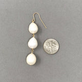 Three Teardrop Pearl Gold Fill Earring