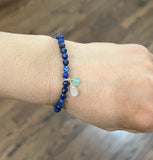 Lapis Lazuli Beaded Bracelet with Blue Quartz and Moonstone
