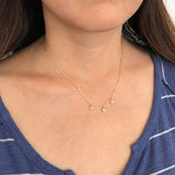 Three Crystal Gold Fill Necklace