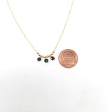 Three Black Onyx Stone Cluster Necklace