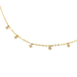 Five Cubic Zirconia Diamond Gold Fill Necklace