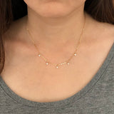 Five Cubic Zirconia Diamond Gold Fill Necklace