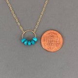 Five Turquoise Stone Circle Necklace