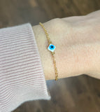 Blue and White Evil Eye Bracelet