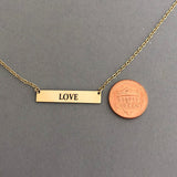 Personalized Engraved Gold Bar Necklace