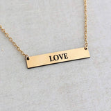 Personalized Engraved Gold Bar Necklace