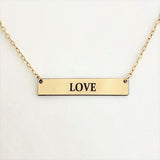 Personalized Engraved Gold Bar Necklace